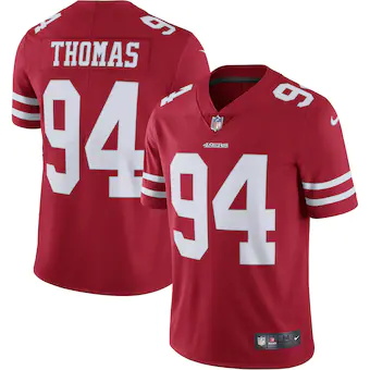 mens nike solomon thomas san francisco 49ers scarlet vapor 